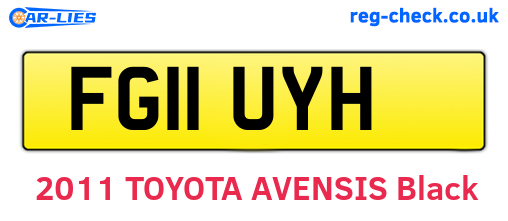 FG11UYH are the vehicle registration plates.