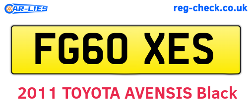 FG60XES are the vehicle registration plates.