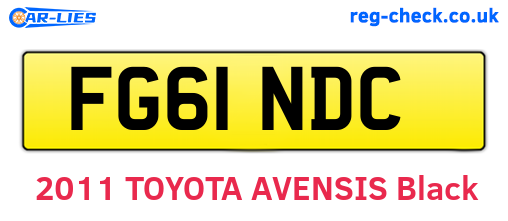 FG61NDC are the vehicle registration plates.