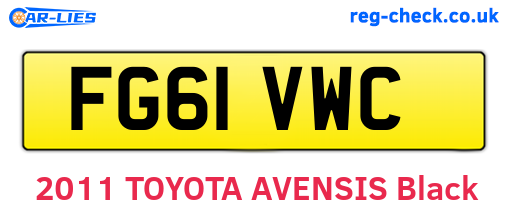 FG61VWC are the vehicle registration plates.