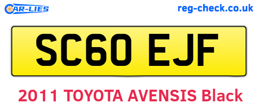 SC60EJF are the vehicle registration plates.