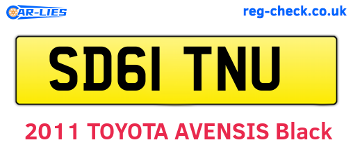 SD61TNU are the vehicle registration plates.