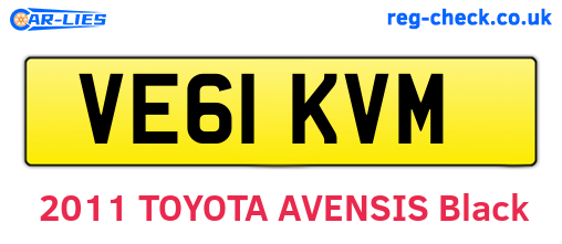 VE61KVM are the vehicle registration plates.