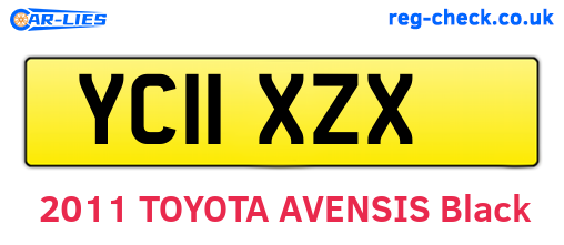 YC11XZX are the vehicle registration plates.
