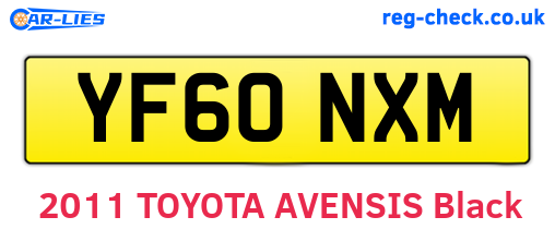 YF60NXM are the vehicle registration plates.