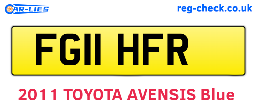 FG11HFR are the vehicle registration plates.