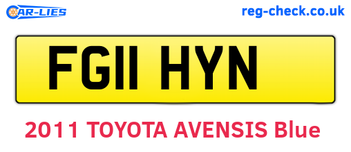 FG11HYN are the vehicle registration plates.