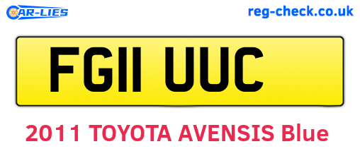 FG11UUC are the vehicle registration plates.