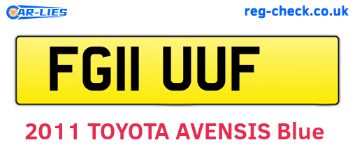 FG11UUF are the vehicle registration plates.