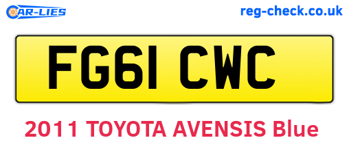 FG61CWC are the vehicle registration plates.