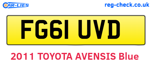 FG61UVD are the vehicle registration plates.