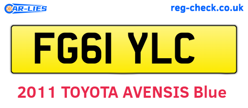 FG61YLC are the vehicle registration plates.