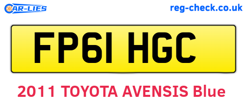 FP61HGC are the vehicle registration plates.