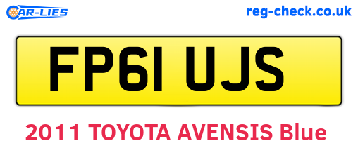 FP61UJS are the vehicle registration plates.