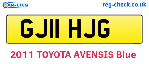 GJ11HJG are the vehicle registration plates.