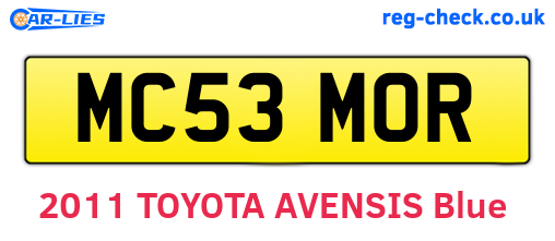 MC53MOR are the vehicle registration plates.