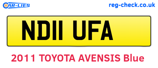 ND11UFA are the vehicle registration plates.
