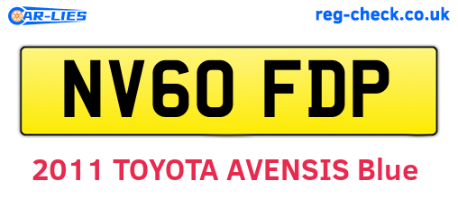 NV60FDP are the vehicle registration plates.