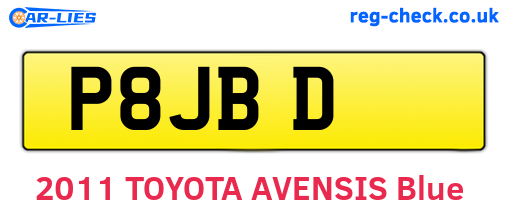 P8JBD are the vehicle registration plates.