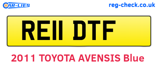 RE11DTF are the vehicle registration plates.