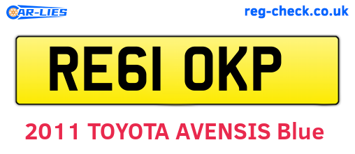 RE61OKP are the vehicle registration plates.