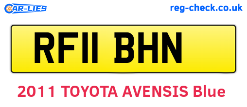 RF11BHN are the vehicle registration plates.
