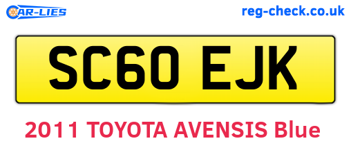 SC60EJK are the vehicle registration plates.