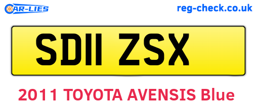 SD11ZSX are the vehicle registration plates.
