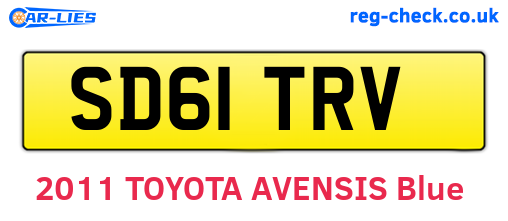 SD61TRV are the vehicle registration plates.