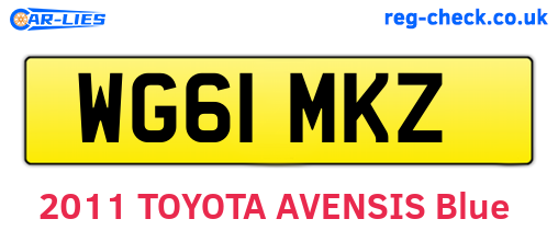 WG61MKZ are the vehicle registration plates.