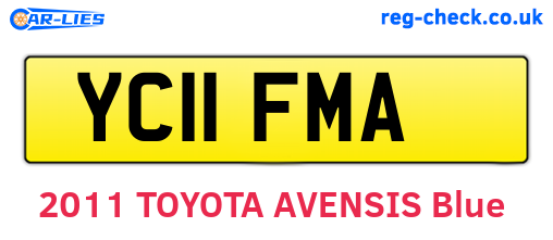YC11FMA are the vehicle registration plates.