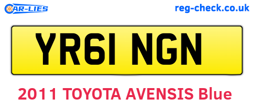 YR61NGN are the vehicle registration plates.
