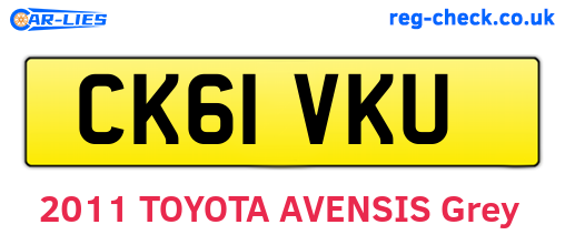CK61VKU are the vehicle registration plates.