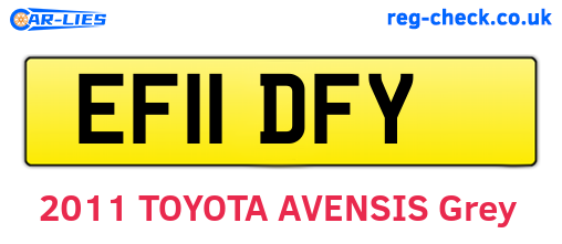 EF11DFY are the vehicle registration plates.