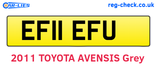 EF11EFU are the vehicle registration plates.