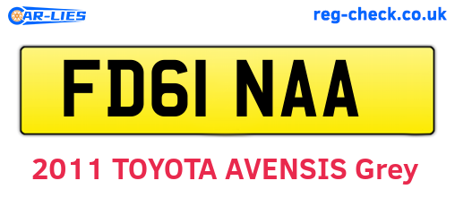 FD61NAA are the vehicle registration plates.