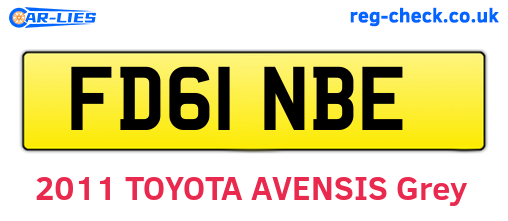 FD61NBE are the vehicle registration plates.