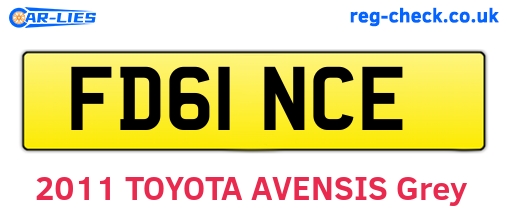 FD61NCE are the vehicle registration plates.