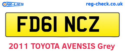 FD61NCZ are the vehicle registration plates.