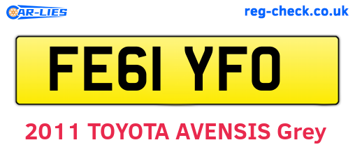 FE61YFO are the vehicle registration plates.