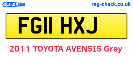 FG11HXJ are the vehicle registration plates.