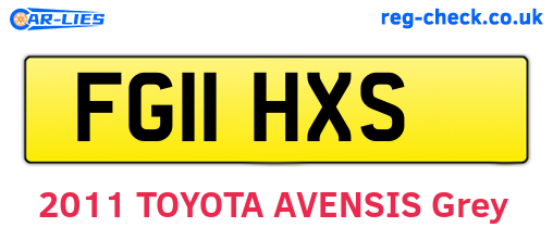 FG11HXS are the vehicle registration plates.