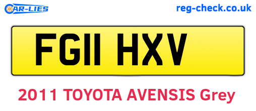 FG11HXV are the vehicle registration plates.