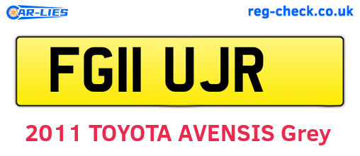 FG11UJR are the vehicle registration plates.