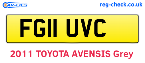 FG11UVC are the vehicle registration plates.