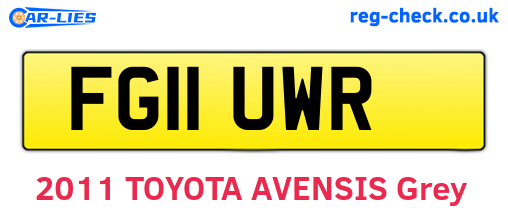 FG11UWR are the vehicle registration plates.