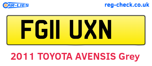 FG11UXN are the vehicle registration plates.