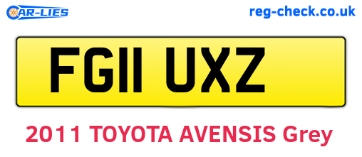FG11UXZ are the vehicle registration plates.