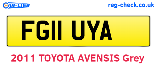 FG11UYA are the vehicle registration plates.