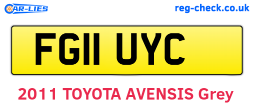 FG11UYC are the vehicle registration plates.